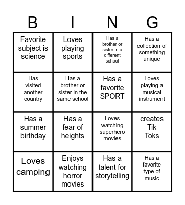 FIND SOMEONE WHO Bingo Card