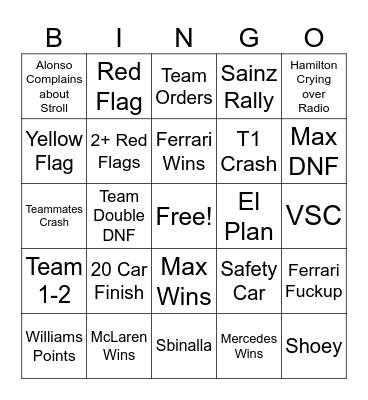 Bahrain Bingo Card