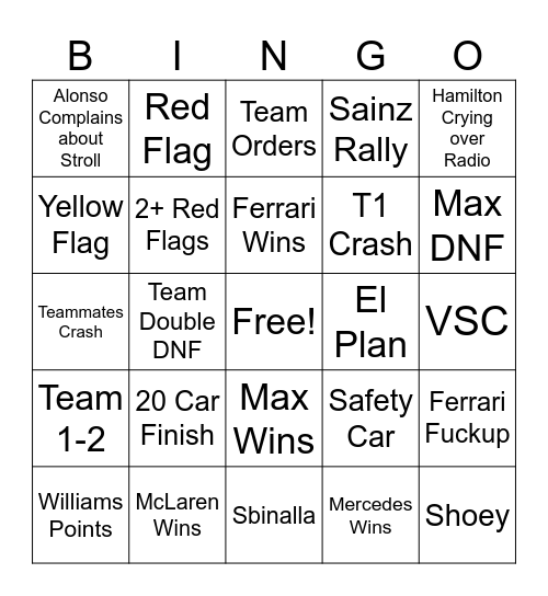 Bahrain Bingo Card