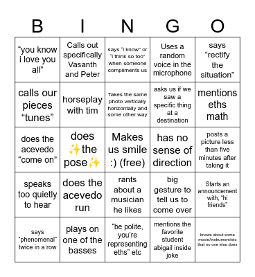 Bingovedo Bingo Card