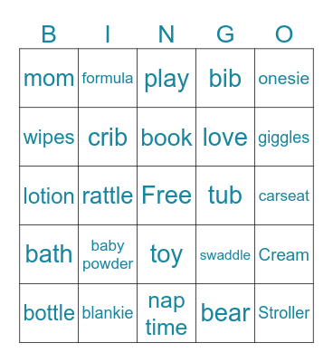 Baby Bingo Card