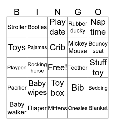 Baby Bingo! Bingo Card