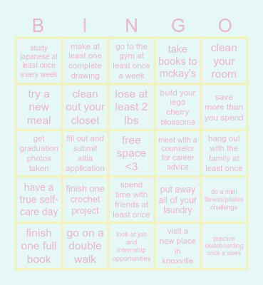 april bingo Card
