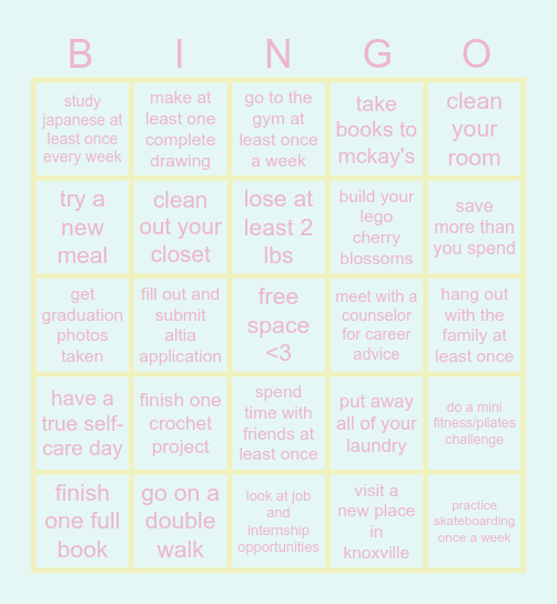 april bingo Card