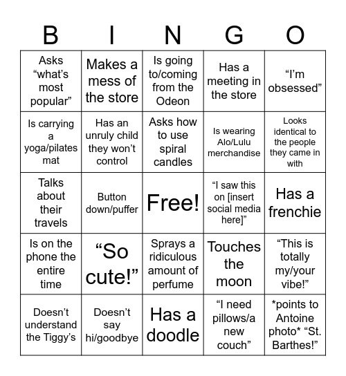 What is a weekend? Bingo Card