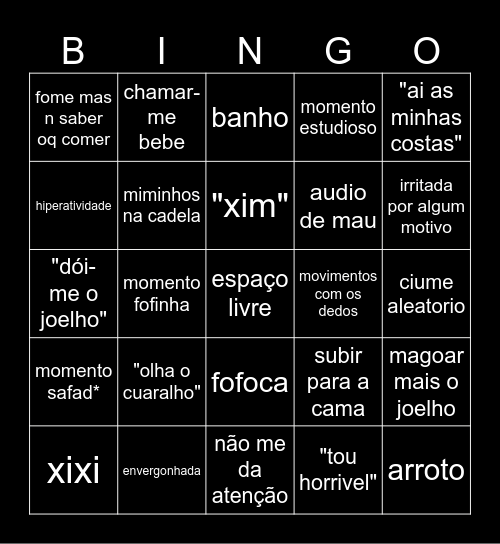 BiléBingo Card