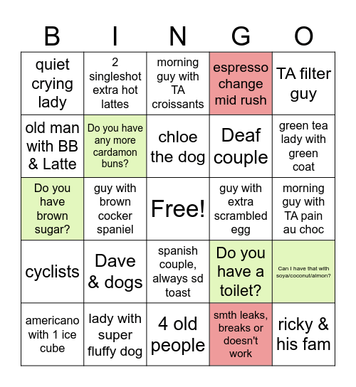 Ø Bingo Card