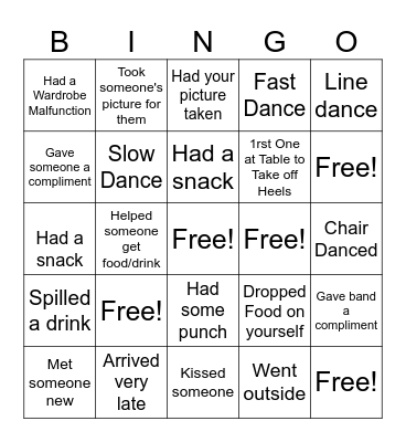 PROM BINGO Card