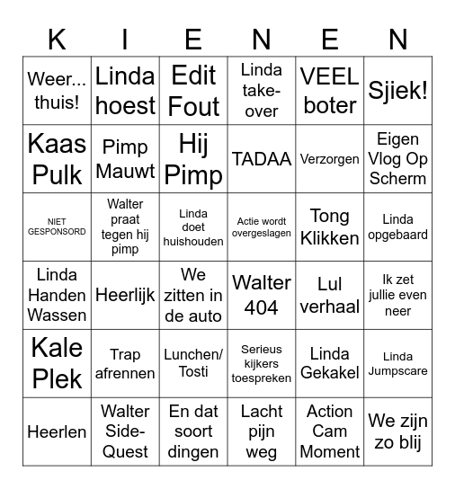 Maijers Bingo Card
