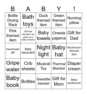 Player 3 Gift Bingo Card