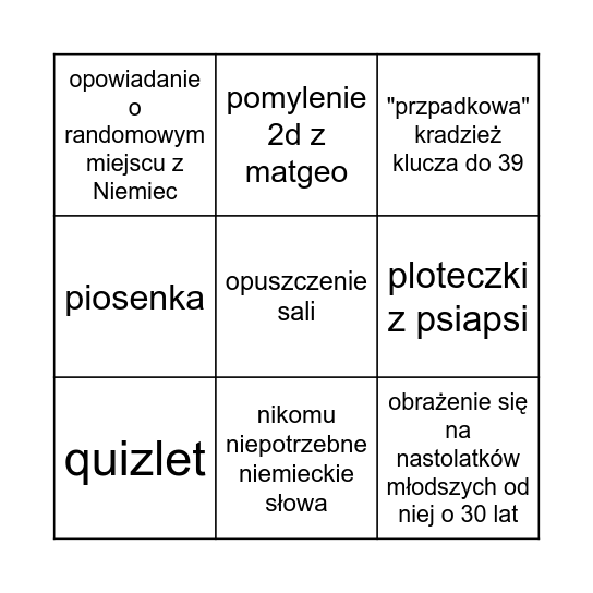 renacia bingo Card