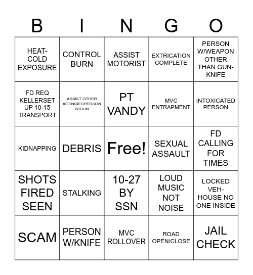 LAURA Bingo Card