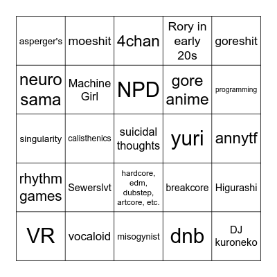 pls be my friend Bingo Card