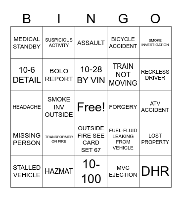 ANGIE Bingo Card
