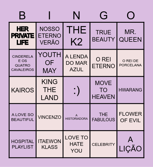 DORAMA ( 드라마) Bingo Card