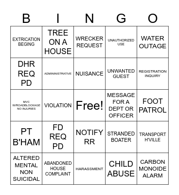 TAMMY Bingo Card