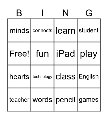 English Week 2024 Bingo Card