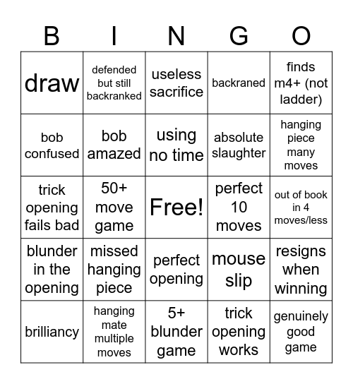 bob bingo for viewers 1000> Bingo Card