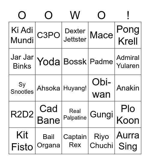 Only One Way Out! Bingo Card