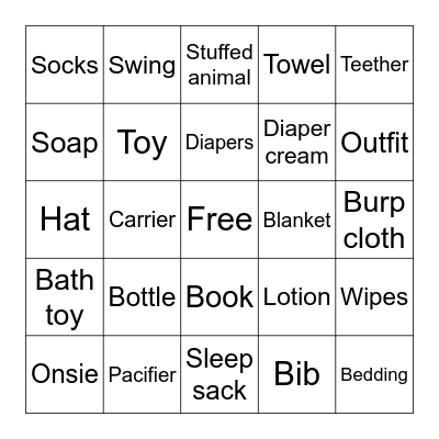 Bebe Bingo Card