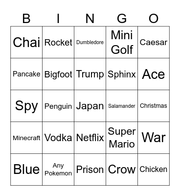 Infinite Craft Bingo Card