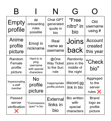 Bot Bingo Card