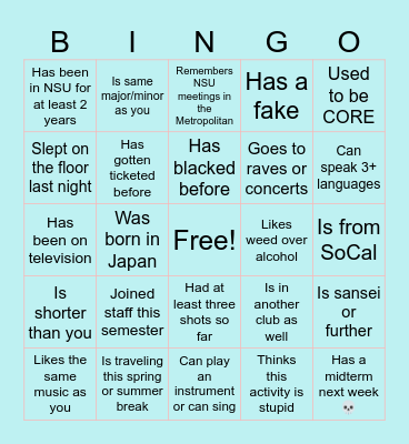 ICEBREAKER BINGO Card