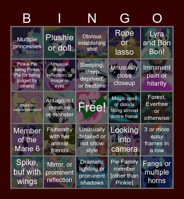 PonyGuessr.com Bingo Card