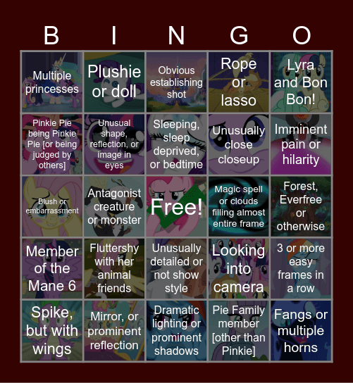 PonyGuessr.com Bingo Card
