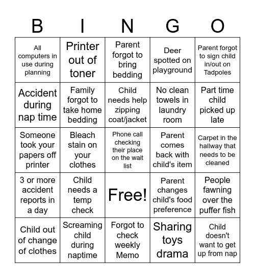 Fall SCS Teacher Bingo Card