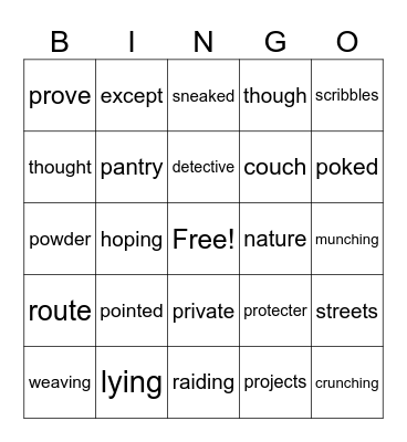 Jordie Bingo Card