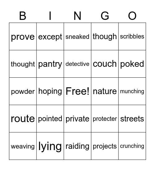 Jordie Bingo Card