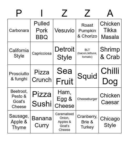 Thierry Round 2 (○PIZZAAAAA○) Bingo Card