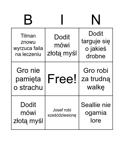 Sesja u Gro Bingo Card