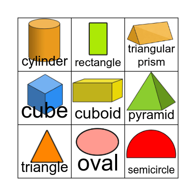 3D Shapes BINGO Card