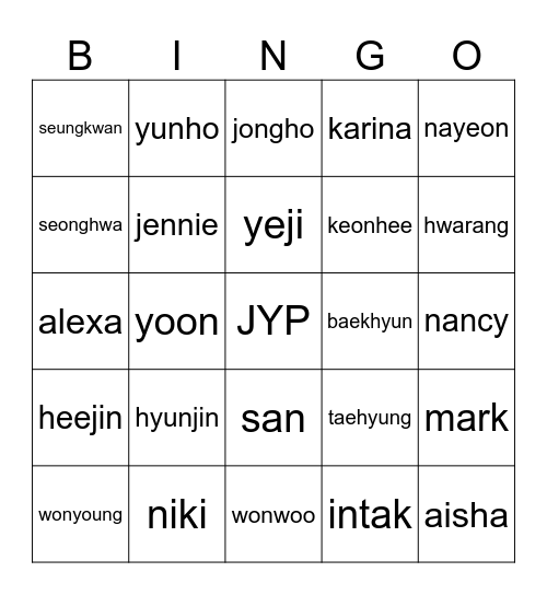 baes Bingo Card