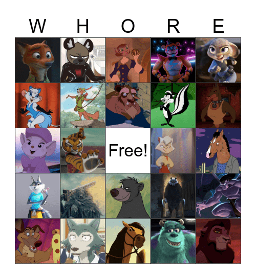 Fictional men and women who made me question things Bingo Card