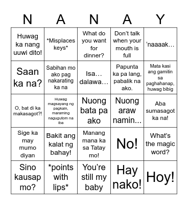 MOTHER'S DAY 2024 Bingo Card