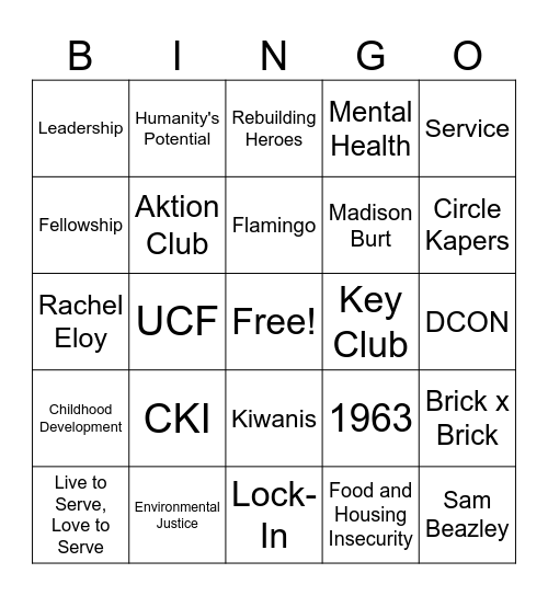 K-Fam Bingo Card