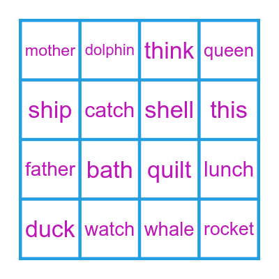 Phonics Units 4-5 Bingo Card