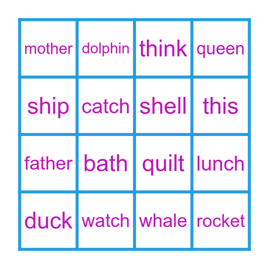 Phonics Units 4-5 Bingo Card