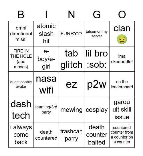 the tsb bingo 😼 Bingo Card