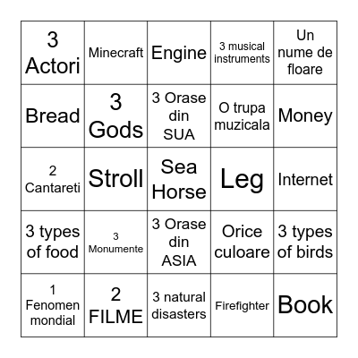 Infinite crafting Bingo Card