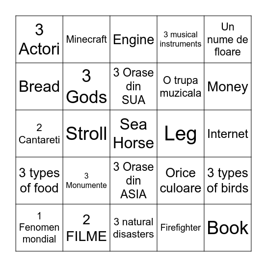 Infinite crafting Bingo Card