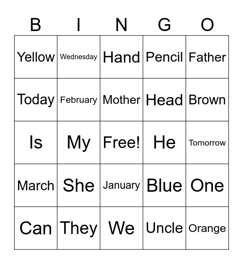 Bingo Card