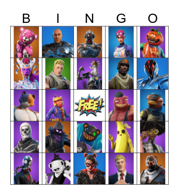 fortnite BINGO Card