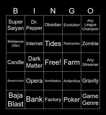 InfiniteCraft BINGO! Bingo Card