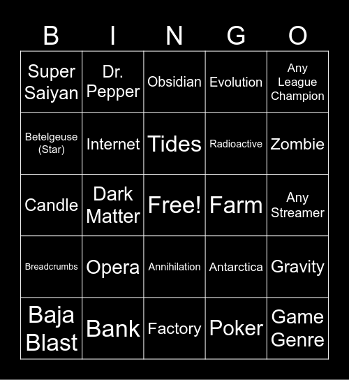 InfiniteCraft BINGO! Bingo Card
