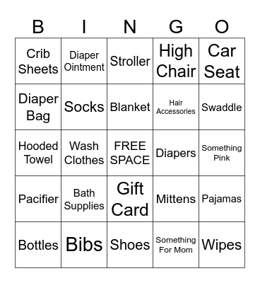 BABY SHOWER Bingo Card