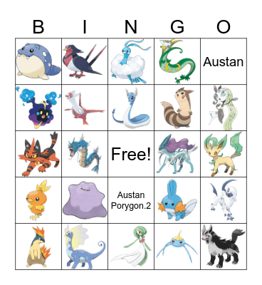Pokemon Bingo Card